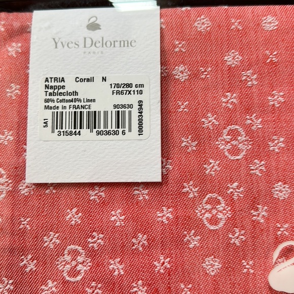 Yves Delorme Tablecloth Paris ATRIA Nappe 170/280cm France - Picture 3 of 5